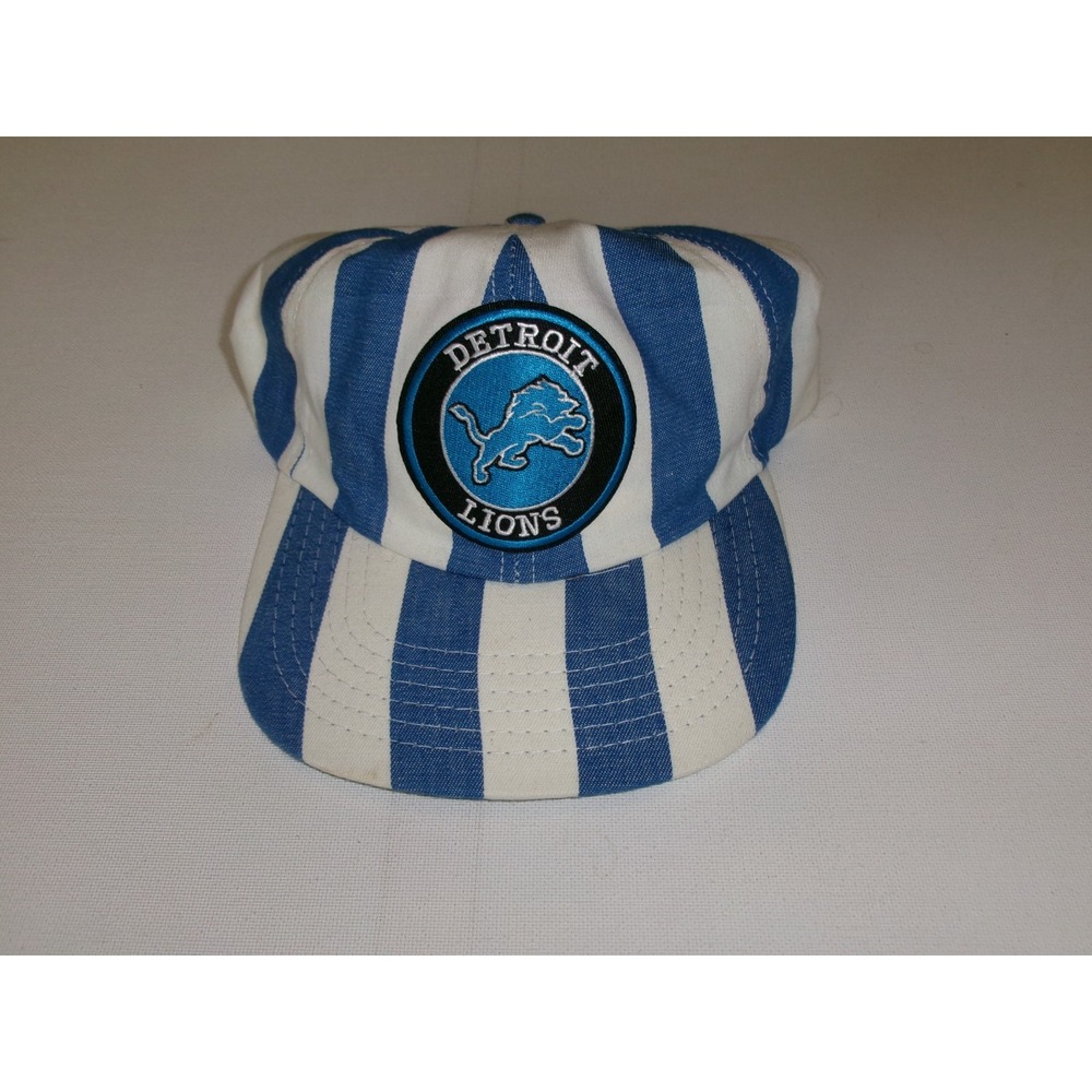 DETROIT LIONS 90S STRIPES USA MADE SNAPBACK Y2K 00s HAT CAP VINTAGE DEADSTOCK M4